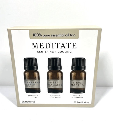 Meditate Essential Oils Spa Collection ~ Citrus Namaste Savasana Earth NIB