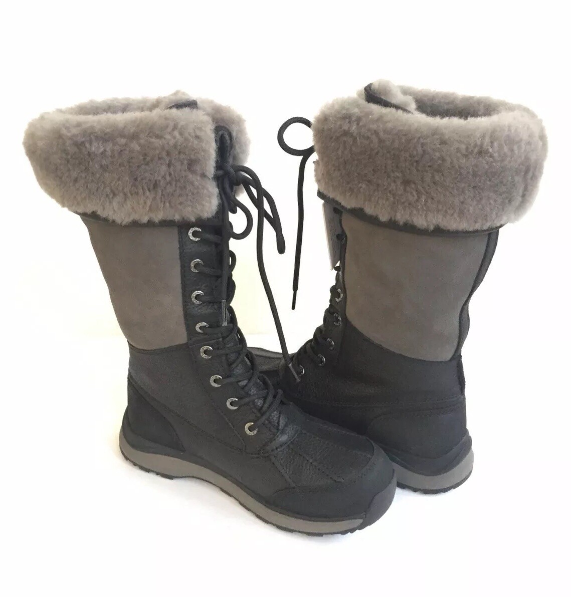 Pre-owned Ugg Adirondack Tall Iii Black Waterproof Boot Us 8 / Eu 39 / Uk 6