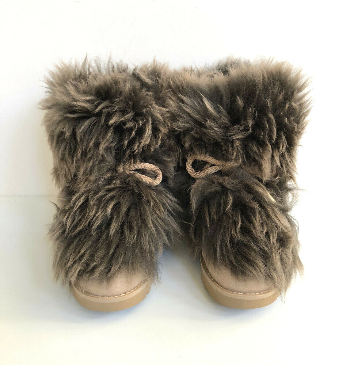Pre-owned Ugg Classic Posh Mini Fur Beachwood Sheepskin Fur Boot Us 7 / Eu 38 / Uk 5 In Brown