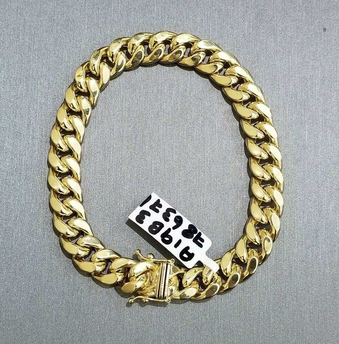 Pre-owned Globalwatches10 Real 10k Gold Miami Cuban Link 8" Bracelet 9mm Men Box Clasp 10k Yellow