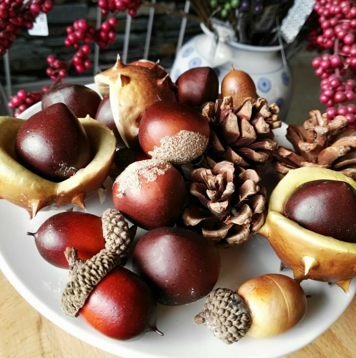 20 Stück Künstliche Kastanien - Weihnachts- & Hochzeitsdekoration, Je 3x2,5 Cm Aus LDPE