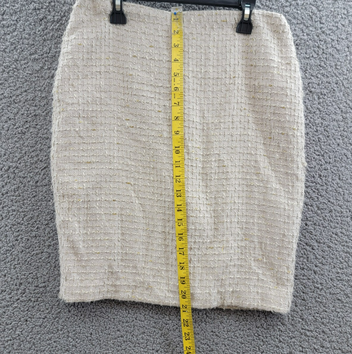 Calvin Klein Petite Tonal Tweed Pencil Skirt Women's 4P Nomad Multi Back Zip - Picture 7 of 16