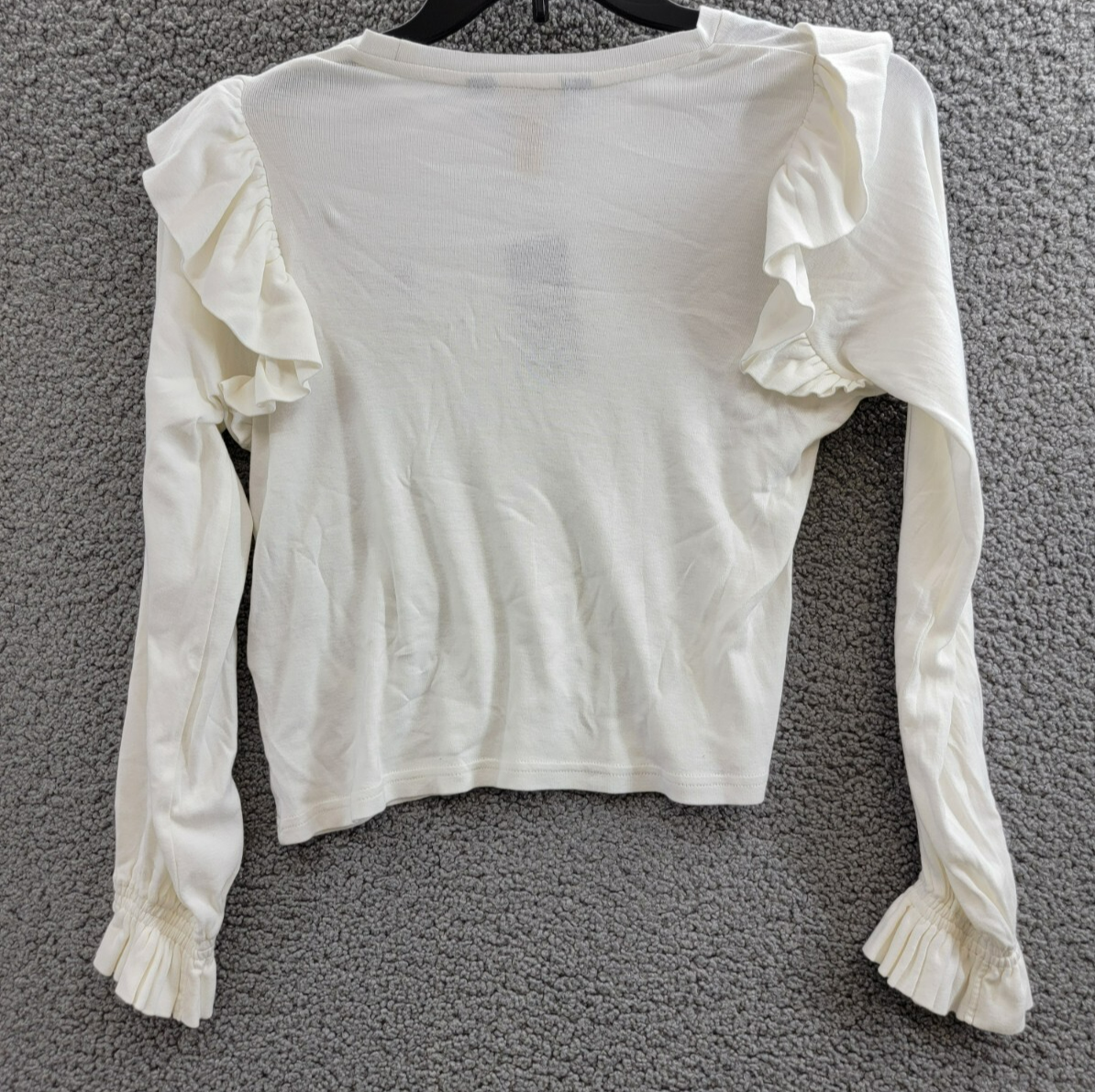 Polo Ralph Lauren Ruffled Long-Sleeve Sweatshirt Big Girls XL 16 White Pullover - Picture 10 of 17