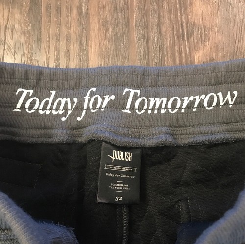 Publish Brand Jogger Sweat Pants Size 32 Gray Quilted Cotton Today for Tomorrow