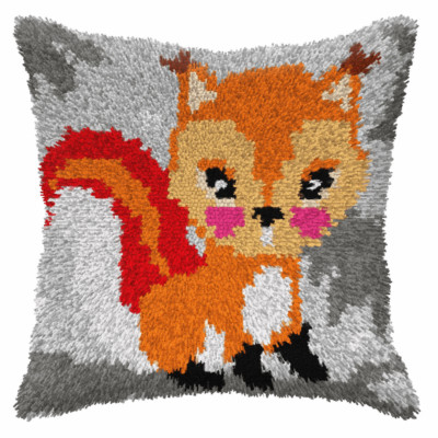Orchidea Latch Hook Kit: Cushion: Small: Squirrel