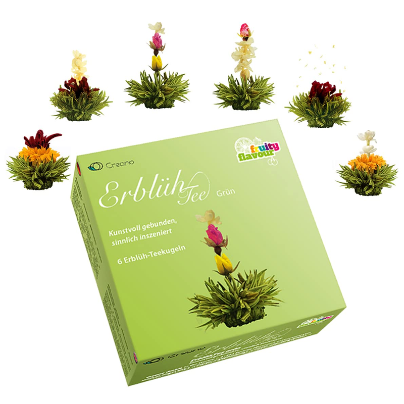 Creano Tea Flowers Mix - Blooming Tea, Green Tea, Fruity Flavoured (Tea Roses in