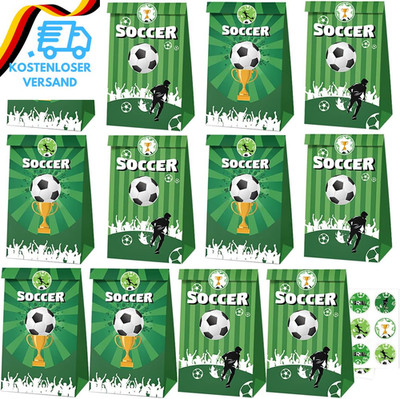 HGSHUO Geschenktüten Kindergeburtstag Mitgebsel Partytüten Fussball Candy Tüten 