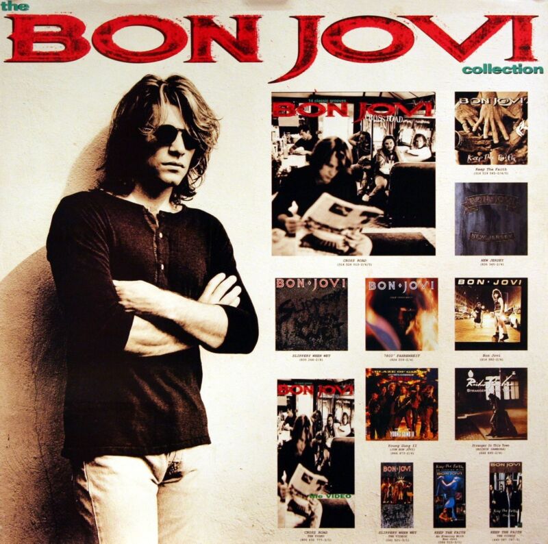 Bon Jovi 1994 Cross Road Original Double Sided Promo Poster 