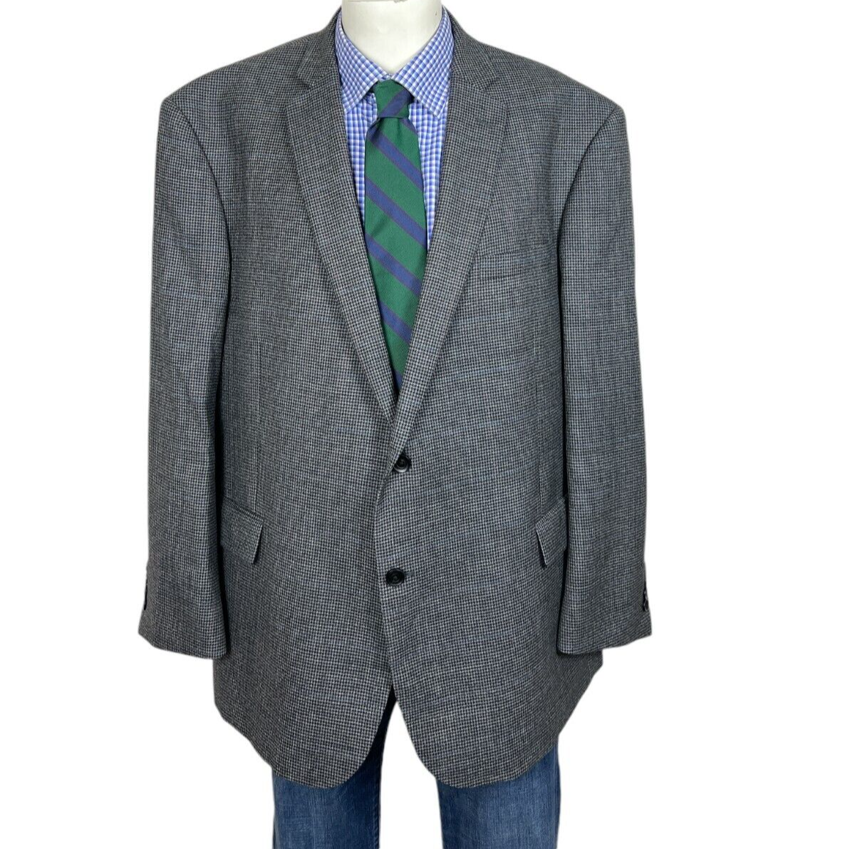 Jean Paul Germain Blazer Jacket Gray Houndstooth Wool Men's