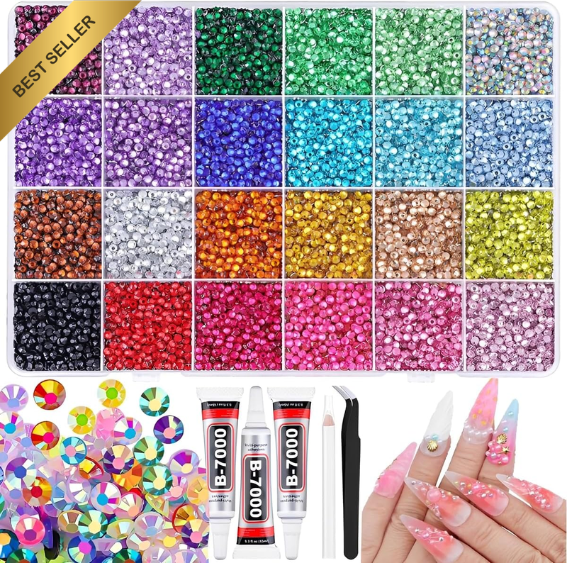 24000Pcs Resin Jelly Rhinestones for Bedazzling, 24 Colors 3Mm Flatback Gems wit