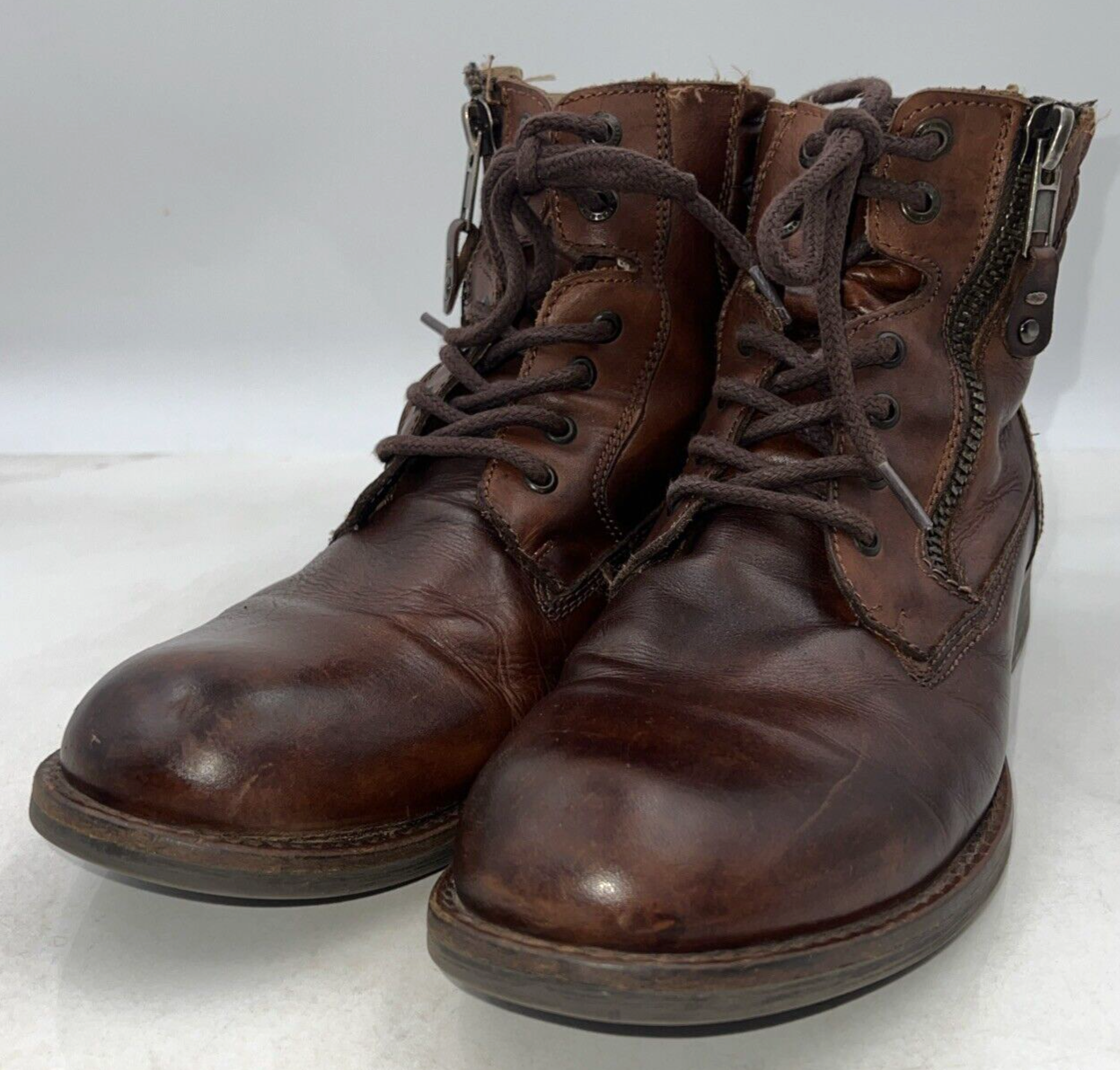 【Steve Madden】モビリティ Steve Madden Boots Mens US Sz 9 Brown Leather Prive Biker