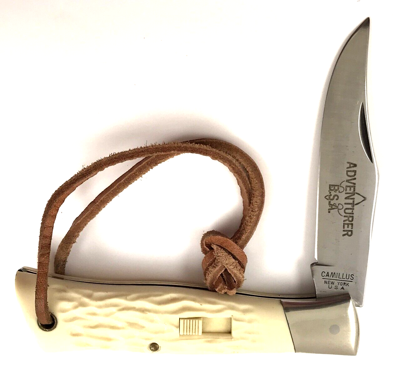 1960-70's Camillus WHITE BSA Adventurer Knife 7 Boy Scouts