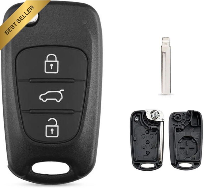 Key Fob Case 3 Buttons for Hyundai I20 I30 I35 Ix20 Ix35 Kia Sorento Sportage El