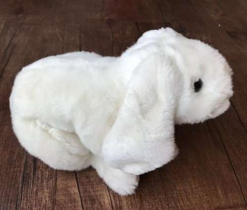 Animal Alley Bunny Rabbit White Life-Like Realistic Soft Beans Plush 14