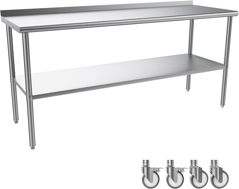 72' X 24'' Stainless Steel Table for Prep & Work,Commercial Worktables & Worksta
