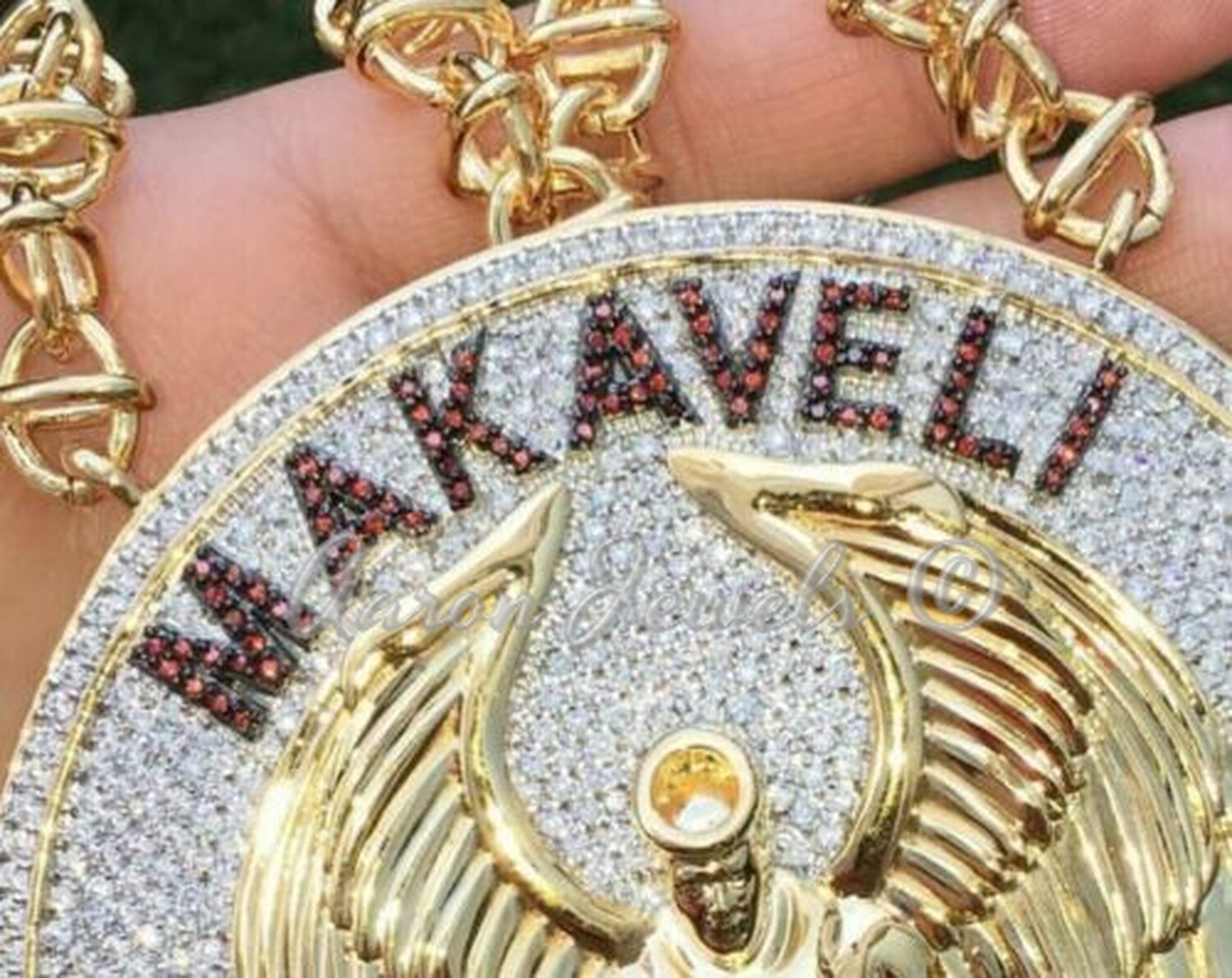 Pre-owned Handmade Men's 11.3ct Vvs1 Moissanite Custom Logo Name Big Pendant Silver Passes Tester In White/colorless