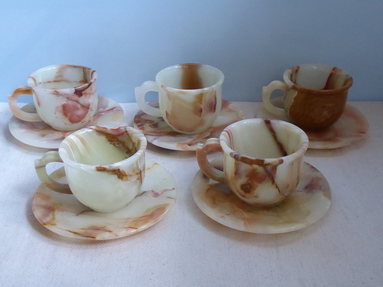 Onyx Set Tea Vintage Cups Marble Cup Stone 6 piece Natural Onyx Set Tea Vintage Cups Marble Cup Stone 6 piece Natural
