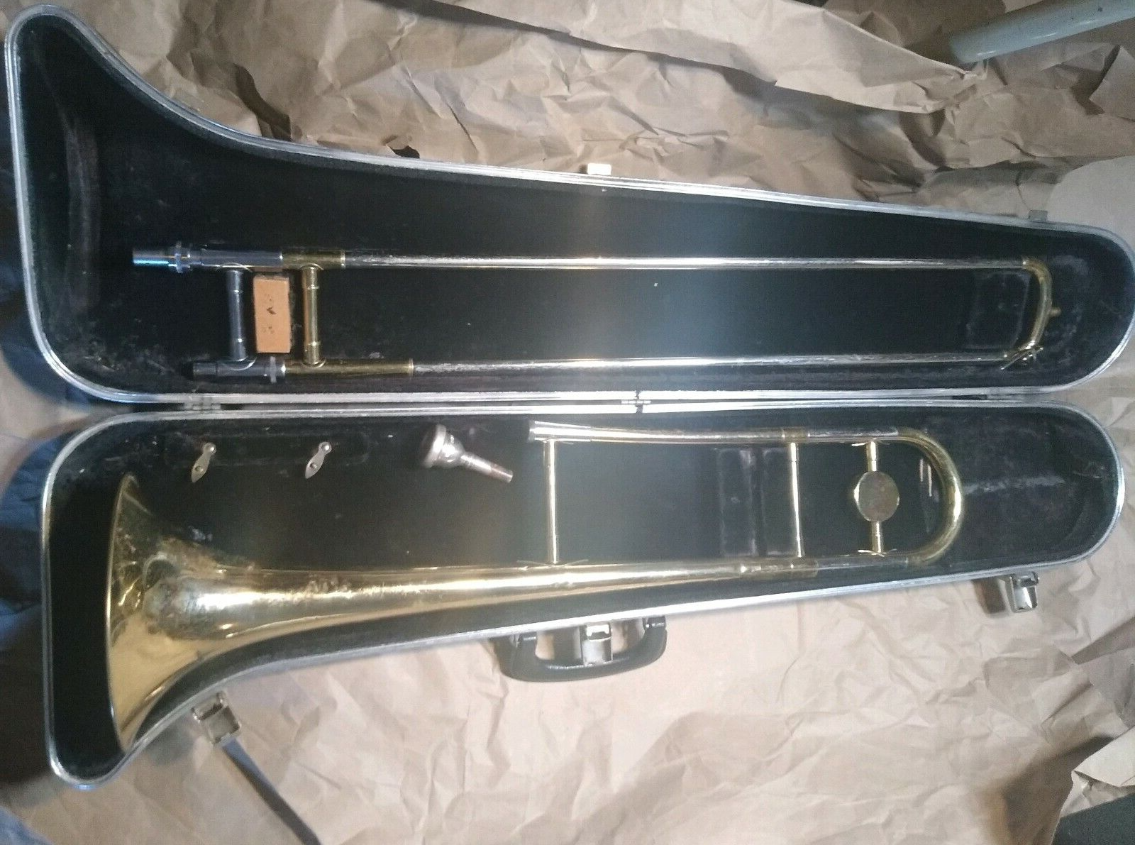 Brass Selmer Signet Trombone w/ Bach 12C Mouthpiece & Case