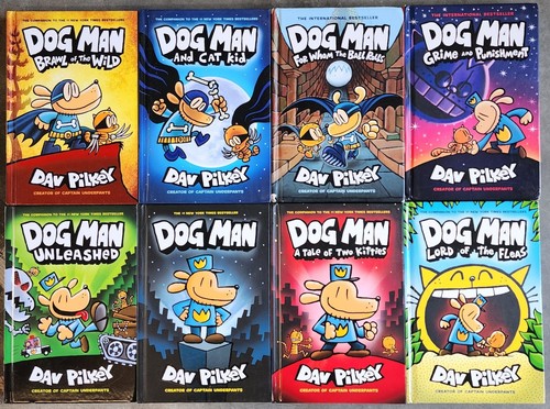 Lot of 8 Dog Man Series Hard Cover Books Dav Pilkey | eBay