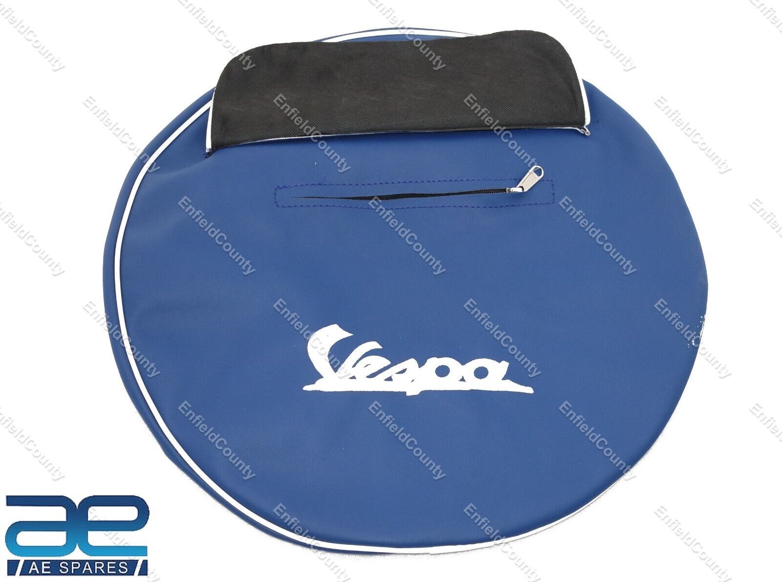 Vespa Blue Color 10" Inch Spare Stepney Wheel Cover With Pocket  