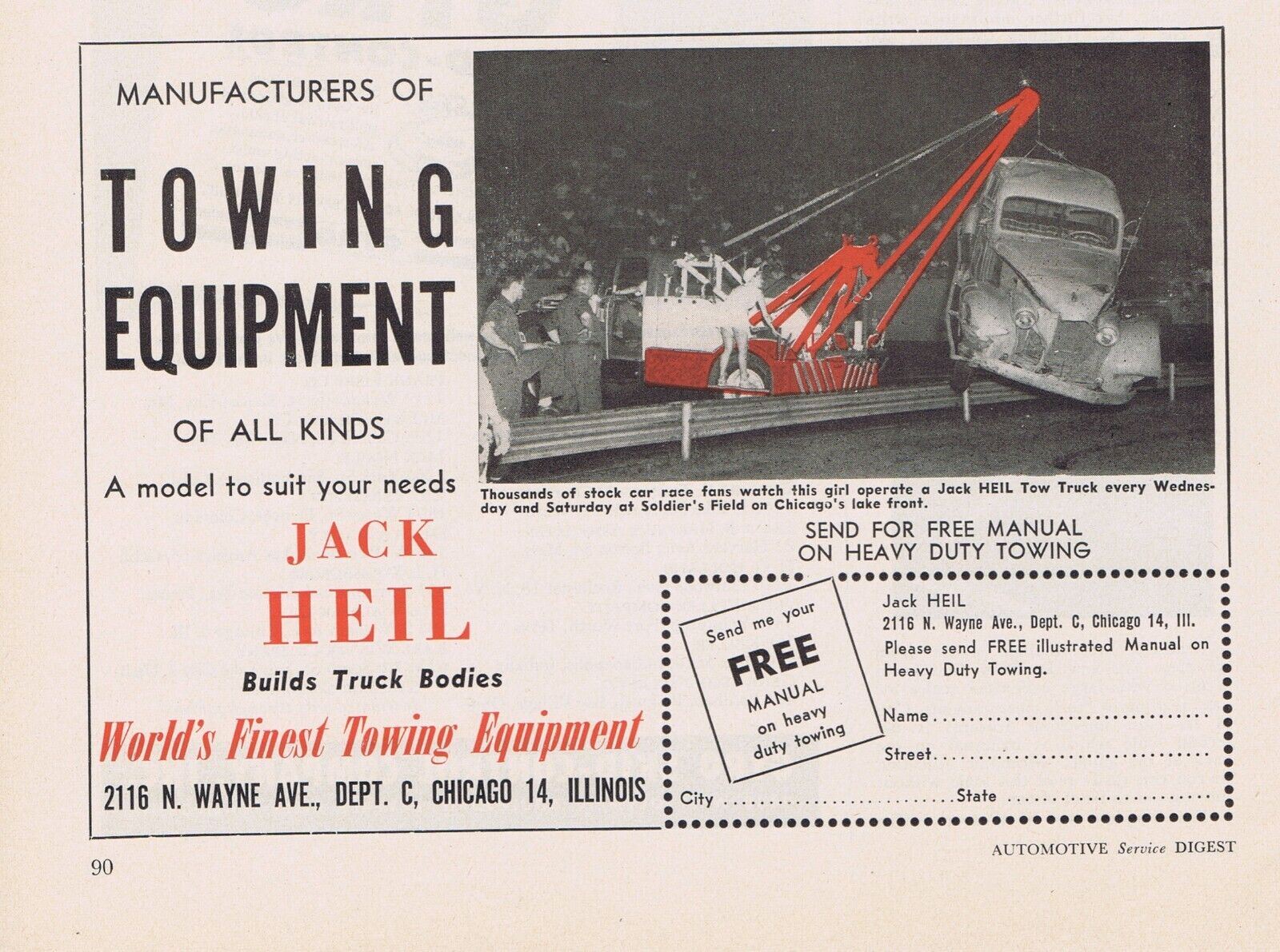 1952 Advertisement - JACK HEIL HEAVY DUTY TOWING EQUIPMENT, 