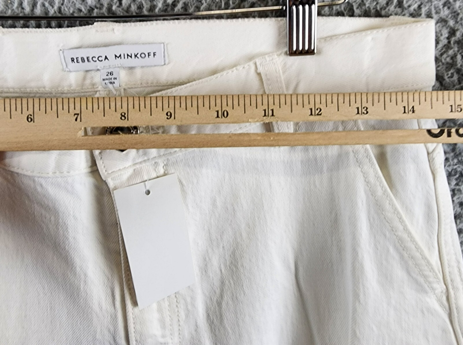 Rebecca Minkoff Relaxed Cargo Pants Women's 26 Alabaster Button Zip Closure - Picture 8 of 16