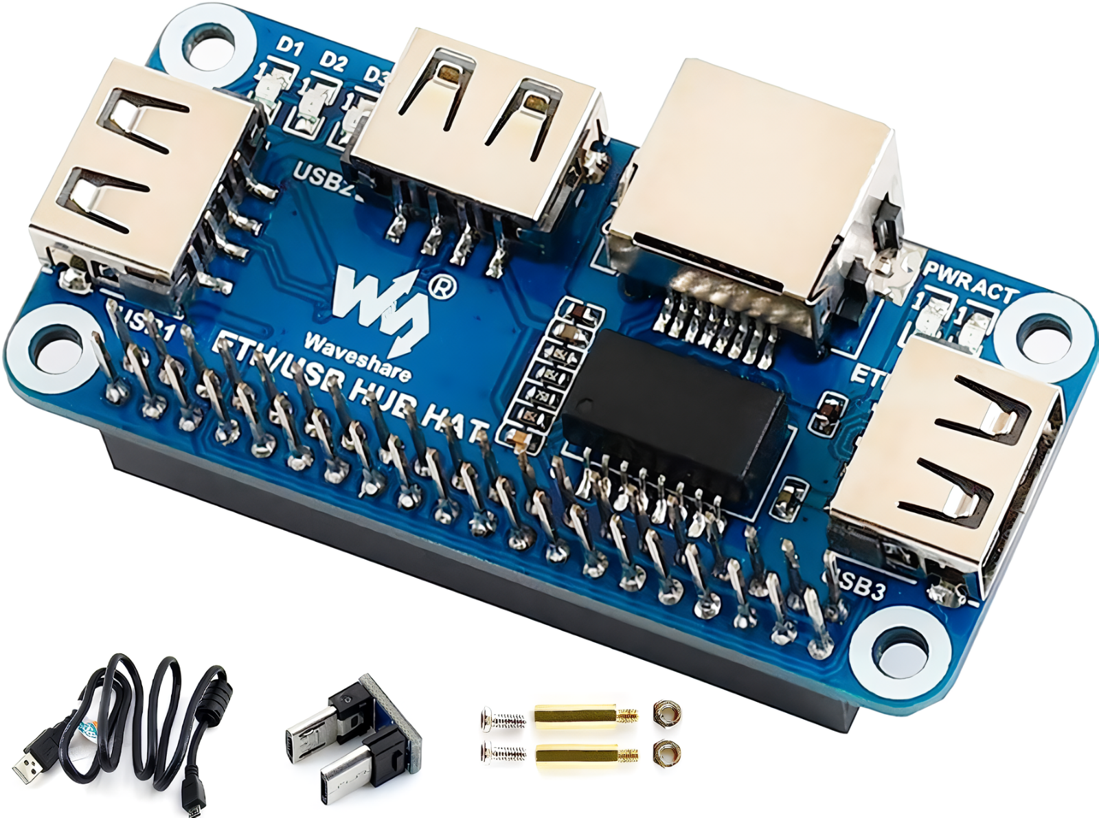 Ethernet/usb Hub - High-speed, 3 Usb Ports & Rj45 Ethernet