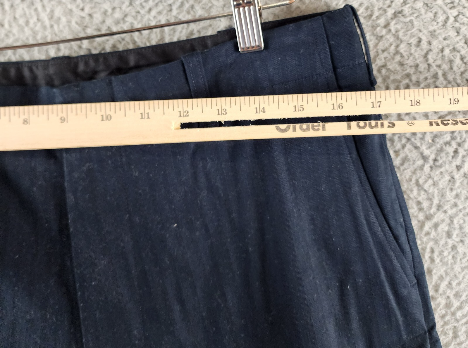Vince Herringbone Cargo Pants Men's 32 Coastal Blue Straight Leg Mid Rise - Picture 6 of 18