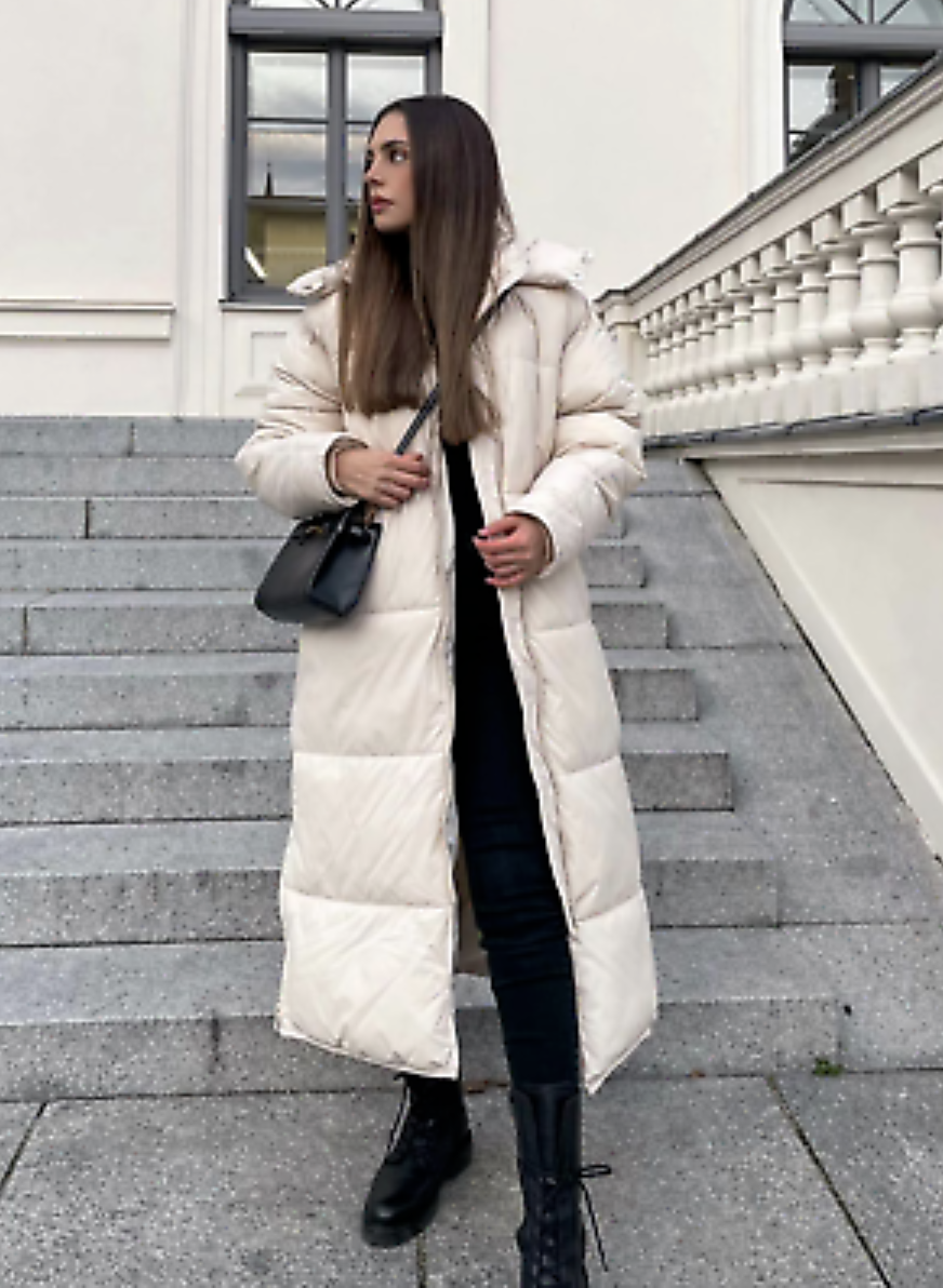 ZARA WOMEN NEW EXTRA-LONG WATER-REPELLENT PUFFER COAT WHITE ZARA WOMEN NEW EXTRA-LONG WATER-REPELLENT PUFFER COAT WHITE