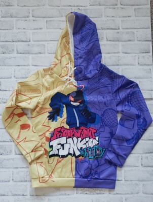 New! Friday Night Funkin v.s. Whitty Graphic Hoodie Pullover Unisex Youth Sz. XS