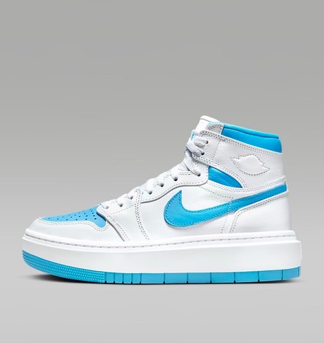 Pre-owned Jordan In Box Nike Air  1 Elevate High White Blue Women Shoes Size 7 Comfort In White/white/dark Powder Blue