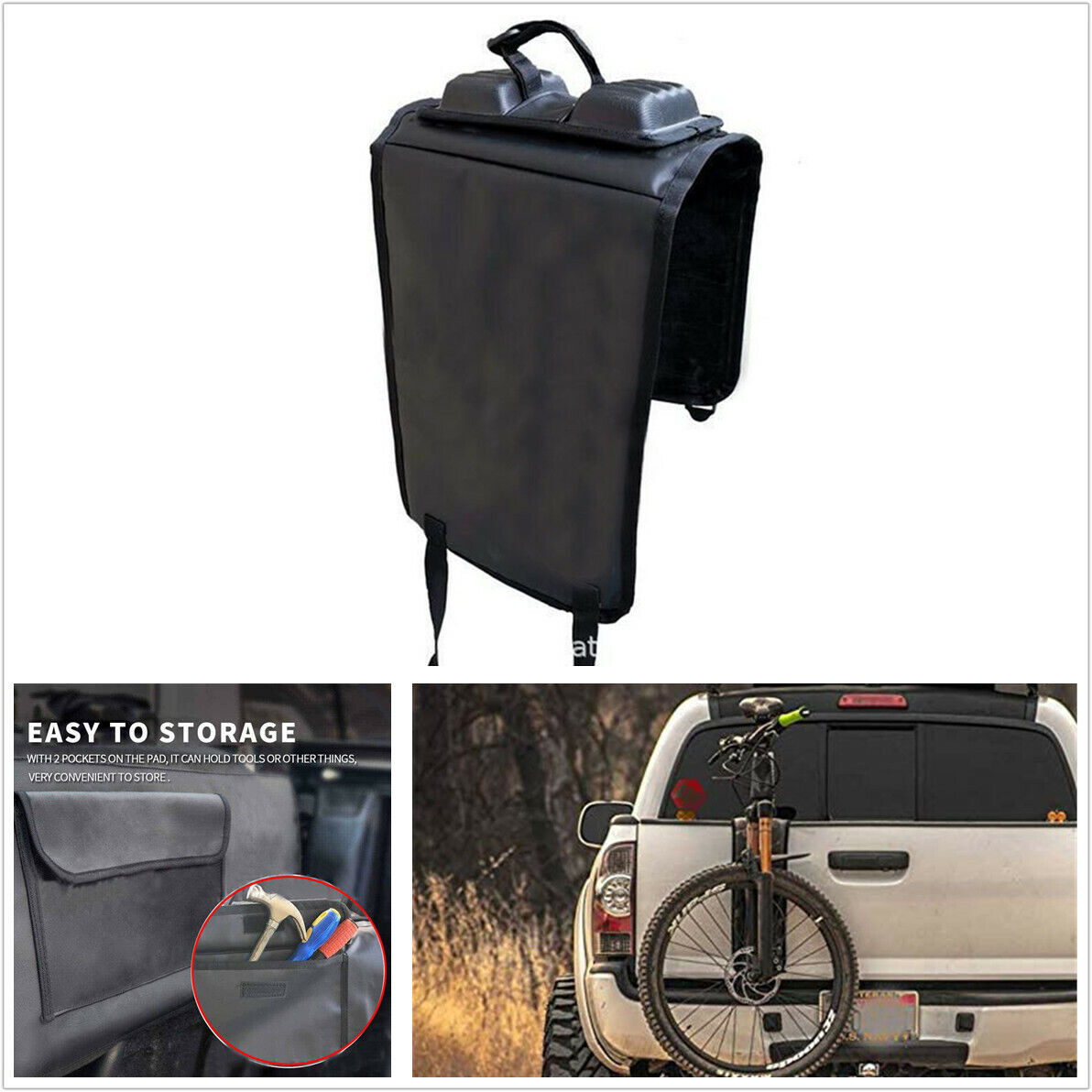 Portable Tailgate Pad Shuttle Pad Protective Bike Rack w/ St