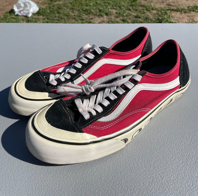Size 12 Vans Style 36 Red Black Ying Yang PRE OWNED NO BOX