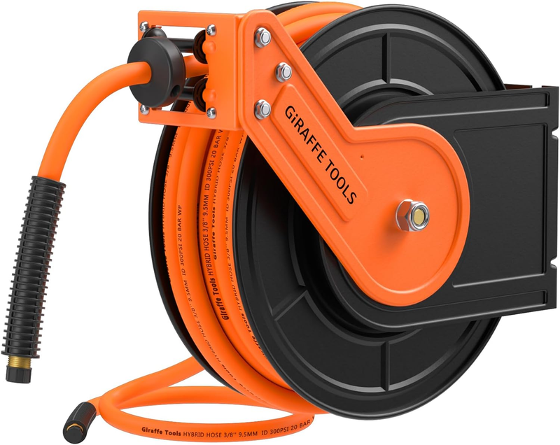 TA10B Air Hose Reel 25 Ft Retractable Wall Mount Air Compressor Heavy Duty Steel
