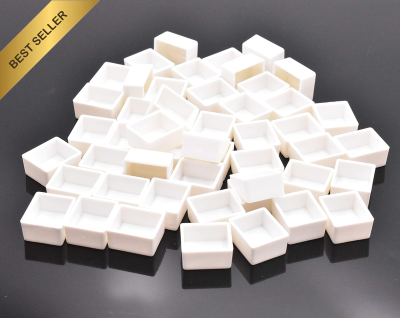 50PC White Plastic Empty Watercolor Paint Pans Half Pans