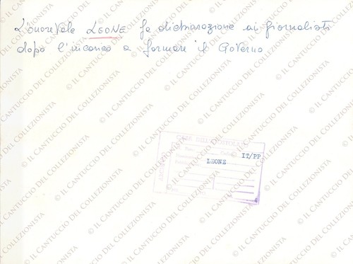 On Giovanni LEONE dichiarazione ai giornalisti Incarico governo Fotografia - Picture 2 of 2