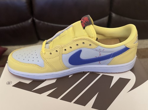 Pre-owned Nike Deadstock  Jordan 1 Retro Low Og Sp Travis Scott Canary Size 9w Ds In Yellow