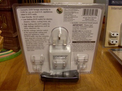 Travel Smart Foreign Travel Voltage Converter.   0-1875 Watts  New Never Opened