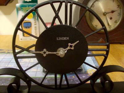 Nice Black Metal Linden Desk/Mantel Clock