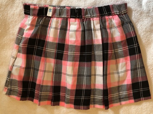 Justice Girls Skort Size 16 Plaid Pink Black White And Gray NWT