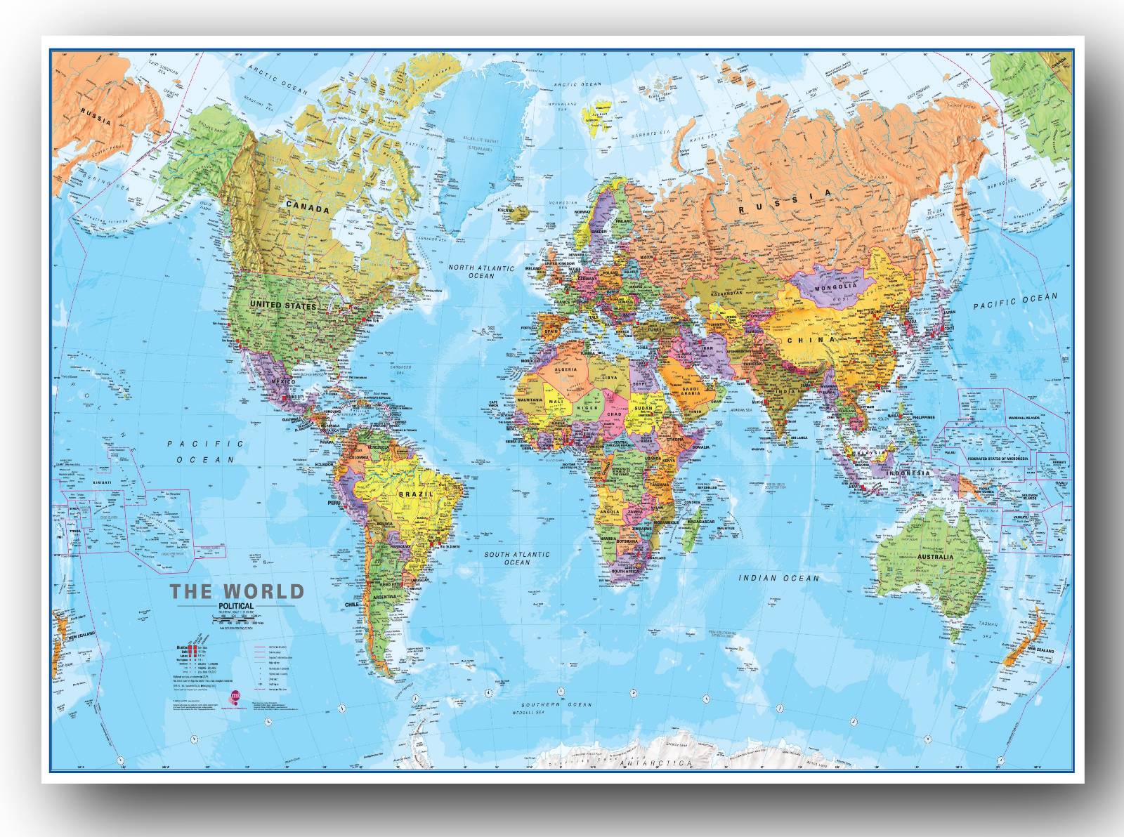 A4 World Map Printable