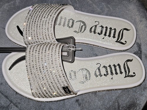JUICY COUTURE YUMMY CRYSTAL FAUX PEARL EMBELLISED SANDAL