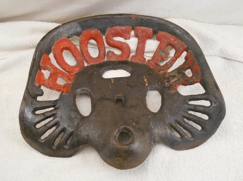 Neat antique HOOSIER cast iron tractor seat