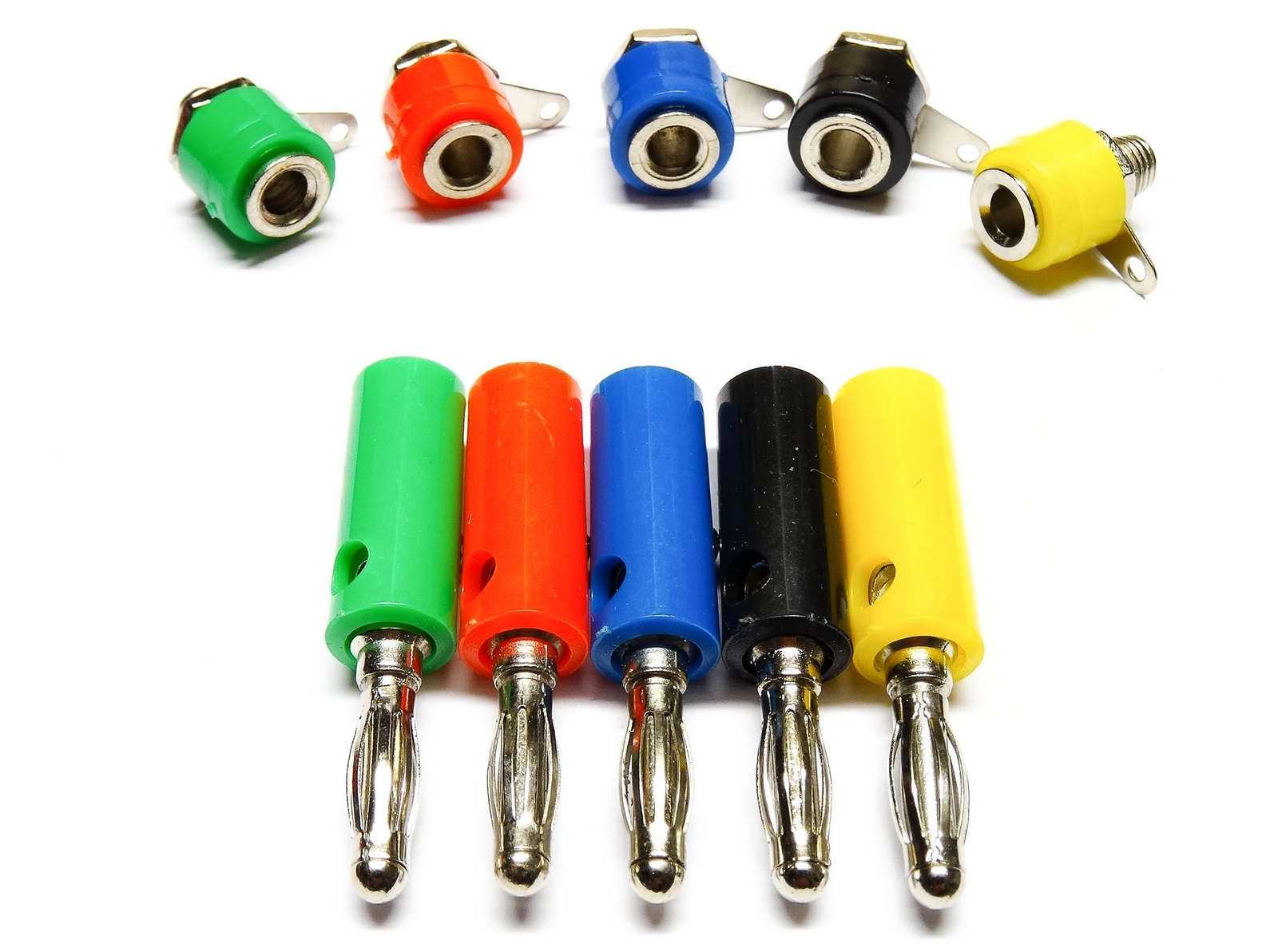 10x Bananenbuchse 10x Bananenstecker 4mm Laborbuchse Banane Einbaubuchse Bananas