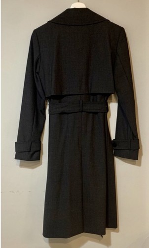 Pre-owned Theory Wide Lapel Trench Coat In Charcoal. Nwt. Size Xs(p). Retail- $645 In Gray