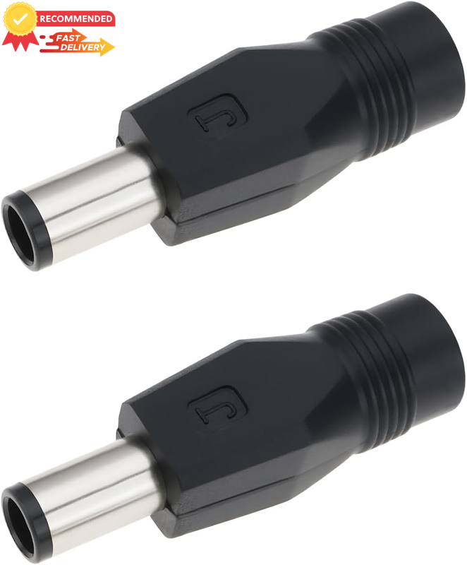 2X DC Power Adapter 7.4mm x 5.0mm Male to 5.5mm x 2.1mm Female Connector