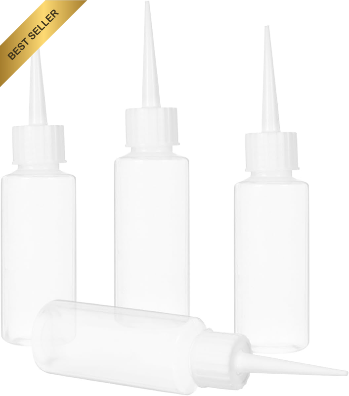 4Pcs Applicator Bottles White 50 ML: Squeeze Bottles - Nozzles Dispensers Applic