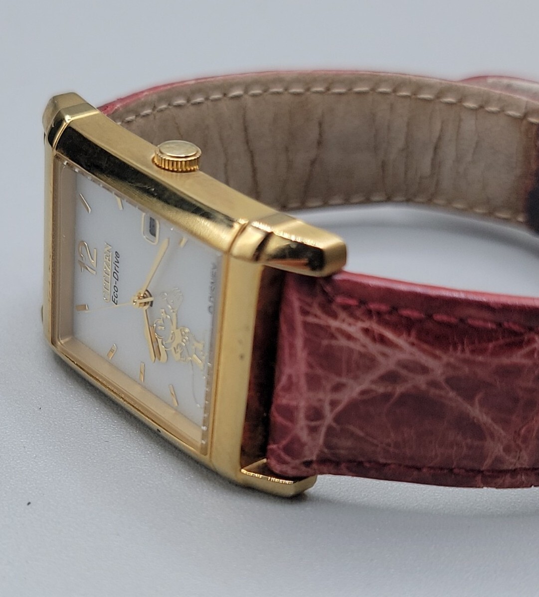 Citizen Disney Eco-Drive Watch Ladies Mickey Mouse 25mm MOP Dial Gold Tone Day 