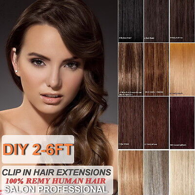 DIY Weft Clip in 100% Remy Human Hair Extensions 2-6FT Weft, Range Color& Length