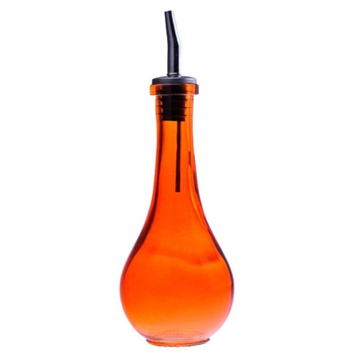 VETRERIA ETRUSCA WAVY OIL & VINEGAR BOTTLES W/ SPOUTS SET of 2